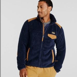 L.L. Bean Blue and Tan Performance Jacket with Plush Fleece